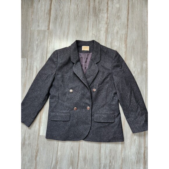 Pendleton Jackets & Blazers - VTG Pendleton 100% Wool Blazer Gray USA Made Double Breasted Lined Sz 14
